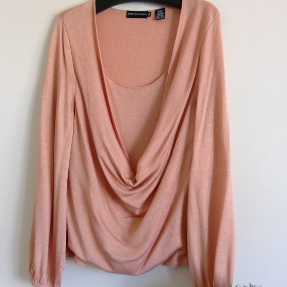 Dana Buchman Tops - Dana Buchman original peach cowl neck SZ XL